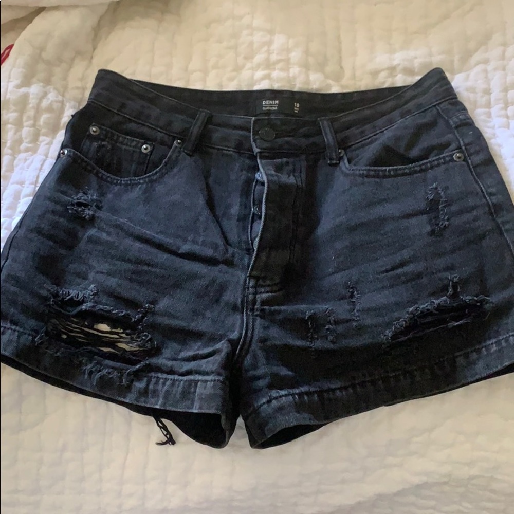 Black high waisted jean shorts